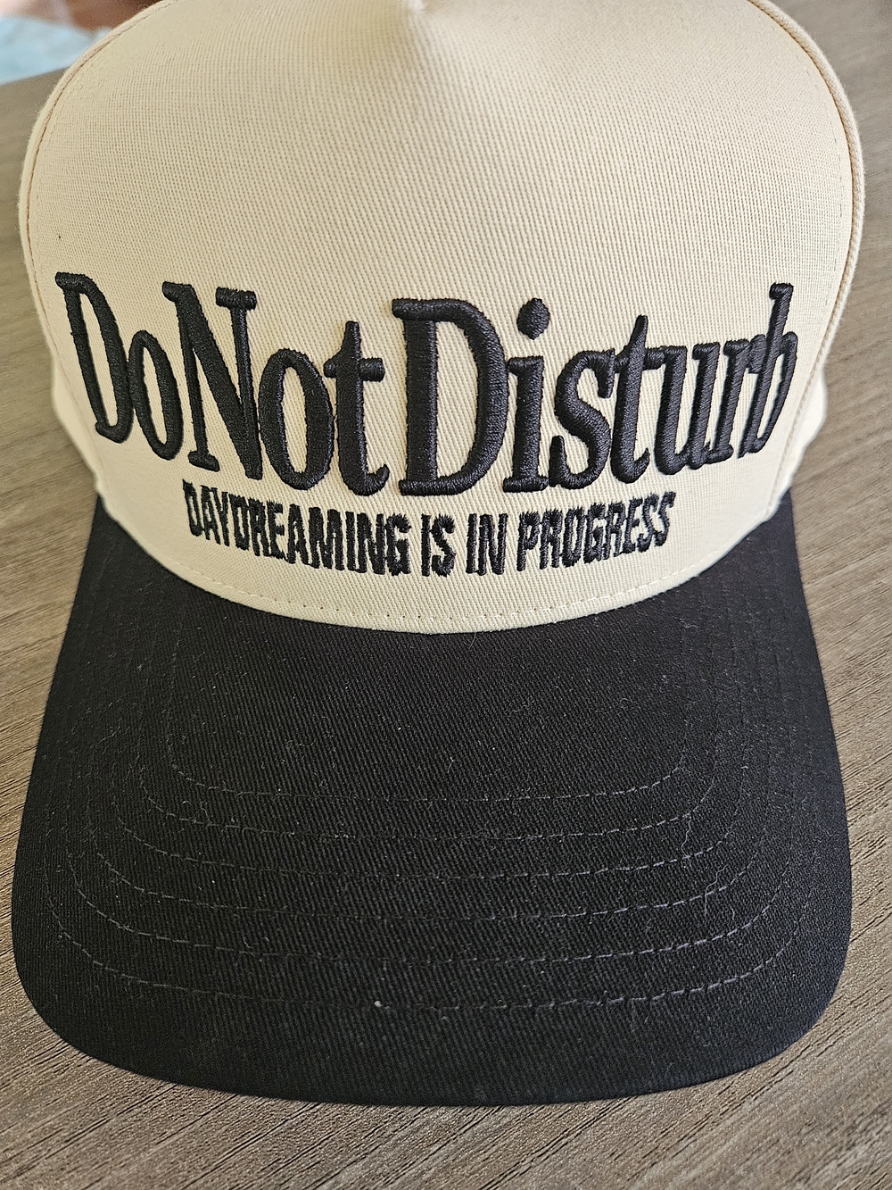 Do Not Disturb Beige & Black Trucker Cap Snapback